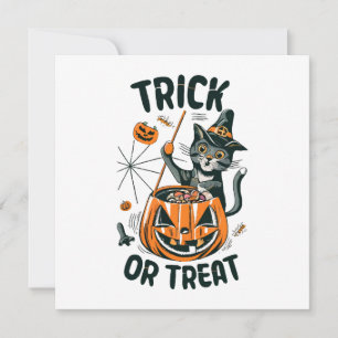 Carte Chat d'Halloween abstrait