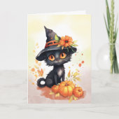 Carte Chat d'Halloween doux (Devant)