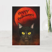 Carte Chat d'Halloween éffrayant (Devant)