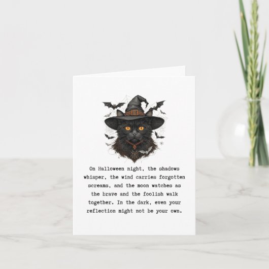 Carte Chat d'Halloween effrayant (Devant)