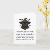 Carte Chat d'Halloween effrayant (Fleur jaune)