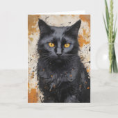 Carte Chat d'Halloween éffrayant (Devant)