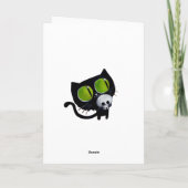 Carte Chat d'Halloween noir avec crâne (Dos)