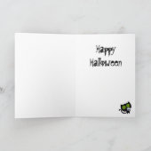 Carte Chat d'Halloween noir avec crâne (Intérieur)
