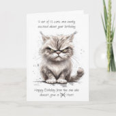 Carte Chat d'humeur Grumpy 9 chats sur 10 dans un croqui (Devant)