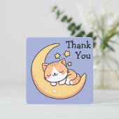 Carte Chat dormant sur la lune merci (Debout devant)