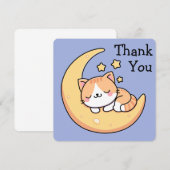Carte Chat Dormir Sur Le Merci Lune (Devant / Derrière)