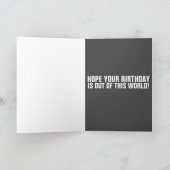 CARTE CHAT DRÔLE ANNIVERSAIRE CHAT DE L'ESPACE AVEC DONU (Intérieur)