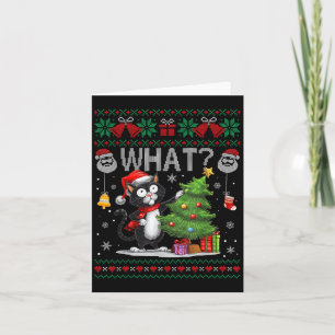 Carte Chat drôle Ce Chat Noir Arbre de Noël Chat laide N