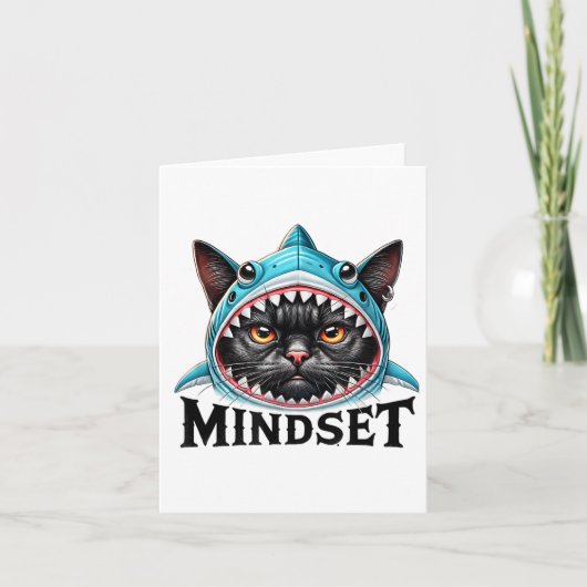 Carte Chat Drôle, Citation Motivationnelle de Mentalité, (Devant)