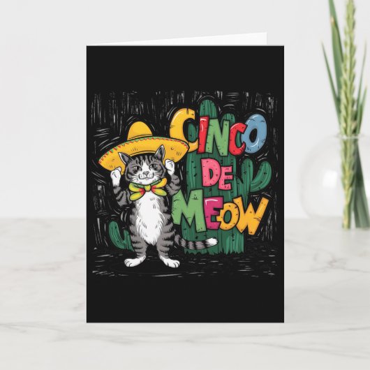 Carte Chat drôle de Cinco De Mayo Chapeau Poncho Femmes (Devant)