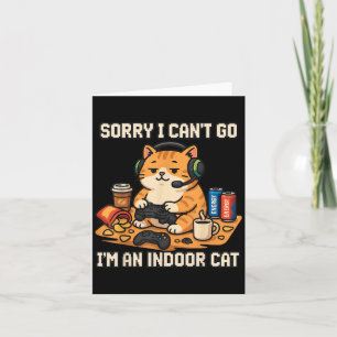 Carte Chat drôle de joueur intérieur introverti humour p