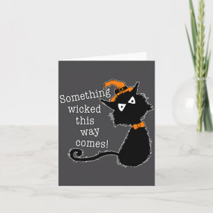 Carte Chat drôle d'Halloween - Citation de Shakespeare M