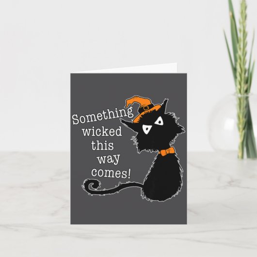 Carte Chat drôle d'Halloween - Citation de Shakespeare M (Devant)