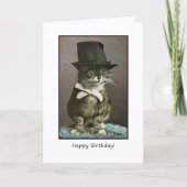 Carte Chat drôle en Casquette Anniversaire (Devant)