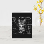 Carte Chat drôle équations de maths physique humour scie (Fleur jaune)