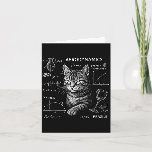 Carte Chat drôle équations de physique mathématique humo (Devant)
