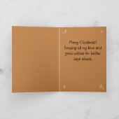Carte Chat drôle et arbre vert&Noël heureux Unique (Intérieur)