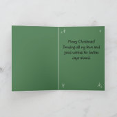 Carte Chat drôle et arbre vert&Noël unique (Intérieur)