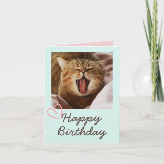 Carte Chat Drôle et joli anniversaire (Devant)