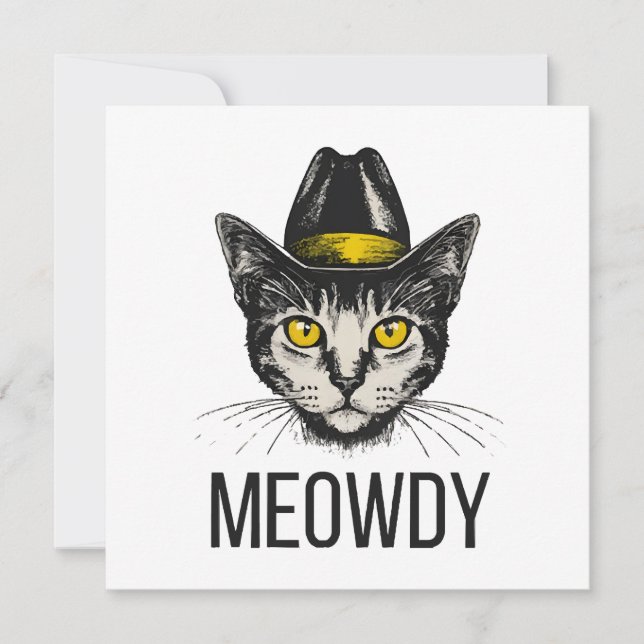 Carte Chat Drôle Meowdy (Devant)