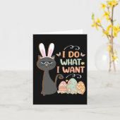 Carte Chat drôle Pâques Ce que je veux Pâques Bysket Stu (Fleur jaune)