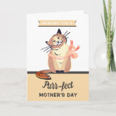 Carte Chat drôle "Parfait" Fête des Mères (Devant)