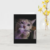 Carte Chat drôle qui fume, Kitty cigarette Mème Gen Z, C (Fleur jaune)