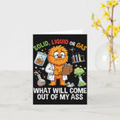 Carte Chat Drôle Solide Liquide Ou Gaz Physique Science (Fleur jaune)
