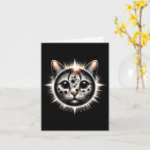 Carte Chat du total éclipse solaire 2024 avec date d'avr (Fleur jaune)