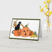 Carte Chat éffrayante (Fleur jaune)