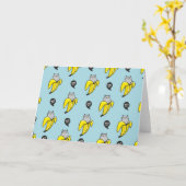 Carte Chat en banane (Fleur jaune)