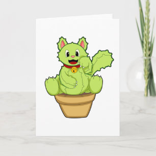 Carte Chat en cactus