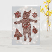Carte Chat en pain d'épices & biscuits, 2025 (Fleur jaune)