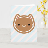 Carte Chat en pain d'épices de Noël (Fleur jaune)