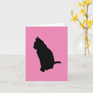 Carte Chat en position assise silhouette vectorielle déc