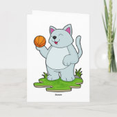 Carte Chat en tant que joueur de basket-ball avec ballon (Dos)