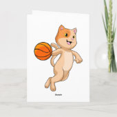 Carte Chat en tant que joueur de basket-ball avec ballon (Dos)