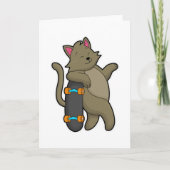 Carte Chat en tant que skate avec skateboard (Devant)