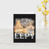 Carte Chat endormi drôle mignon mème de chat endormi (Fleur jaune)
