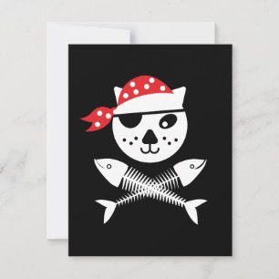 Carte Chat Enfants Pirate Mignonne Et Drôle
