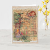 Carte Chat et Alice de Cheshire (Fleur jaune)