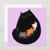 Carte chat et chatons maman (Devant / Derrière)