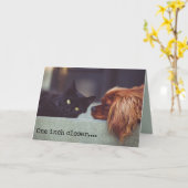 Carte Chat et chien Toutes les occasions Ignorer Vous (Fleur jaune)