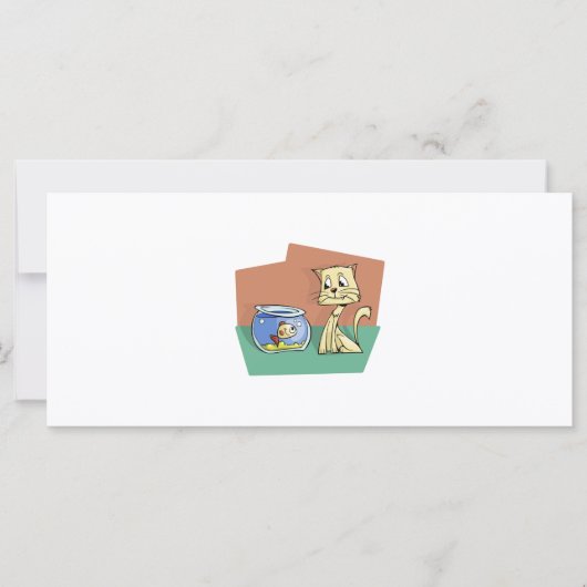 Carte Chat et cuvette de poisson (Devant)