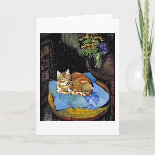 Carte Chat et fleurs à Vase, Suzanne Valadon (Devant)