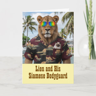 Carte Chat et Lion de Siamese