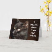 Carte CHAT ET OISEAU ANNIVERSAIRE (Fleur jaune)