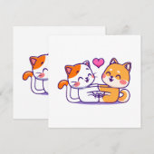 Carte Chat et Shiba Inu (Devant / Derrière)