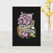 Carte Chat et Souris (Fleur jaune)